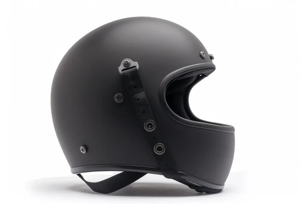 mezzo casco nero opaco con mentoniera nera