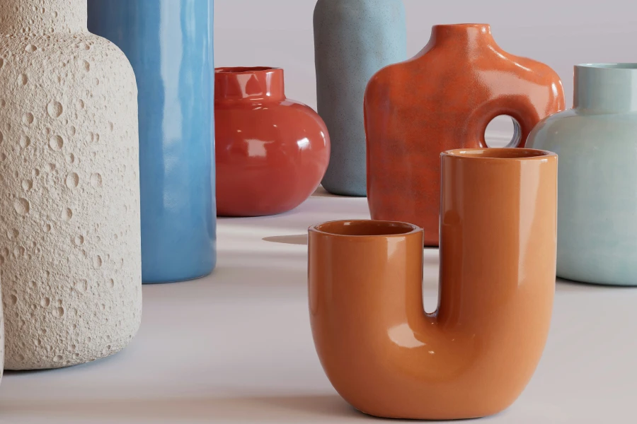 vases en porcelaine aux couleurs vives