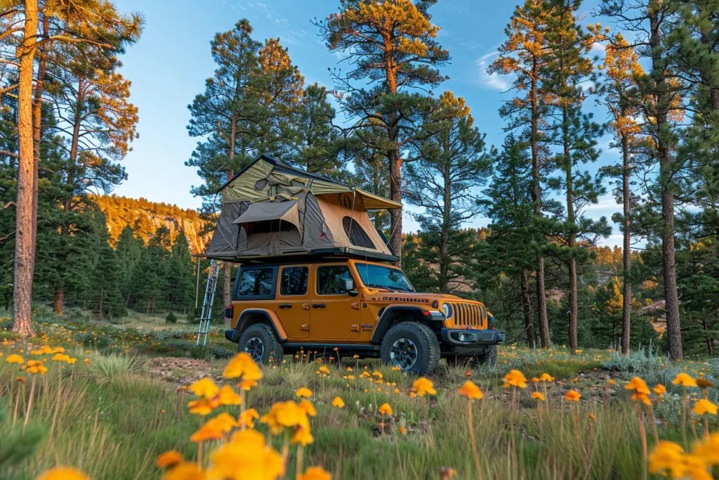 camping in colorado pine forest