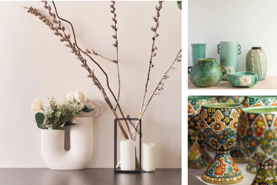 vases de styles culturels divers