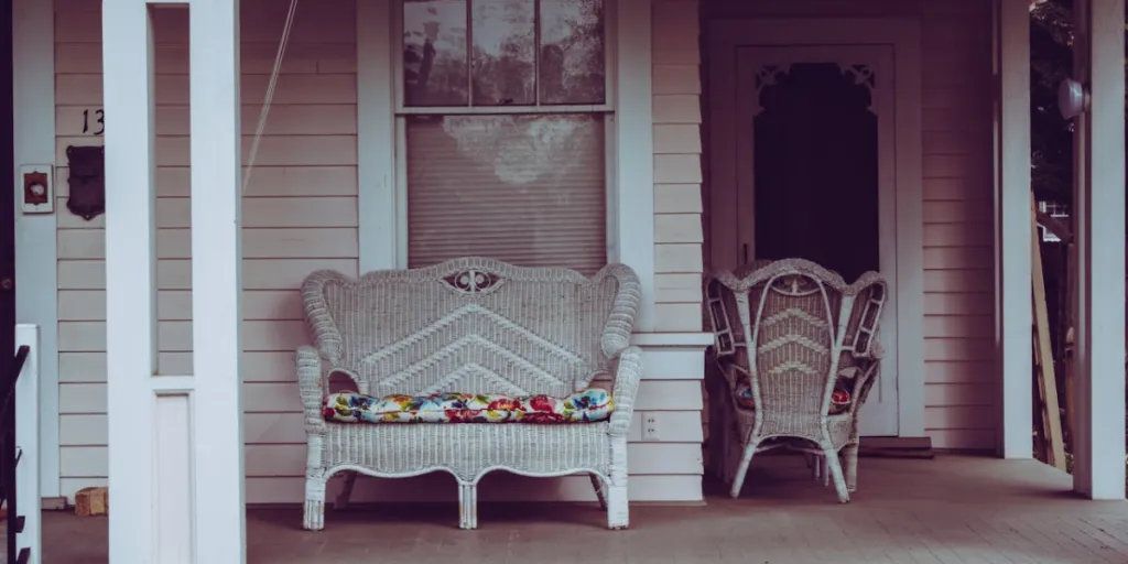 front porch with two rocking chairs