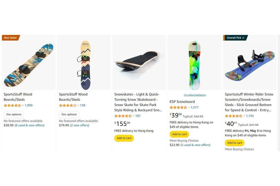 hottest selling snowboards