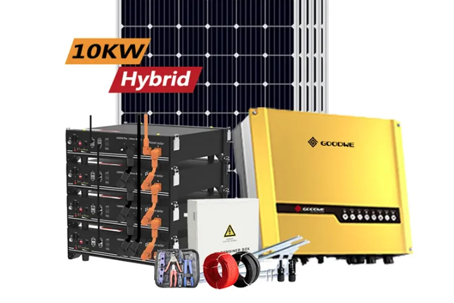 gamme de composants inclus pour le système solaire hybride