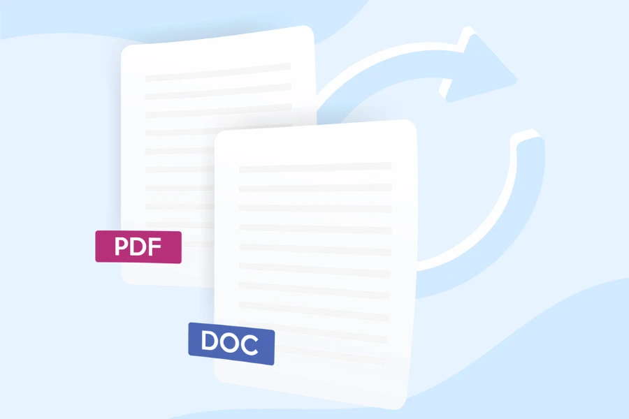 Konvertieren Sie PDF in eine Doc-Vektorillustration