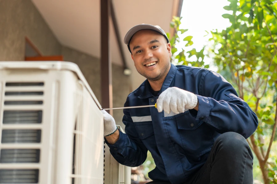 Air conditioner service outdoor checking fix repair
