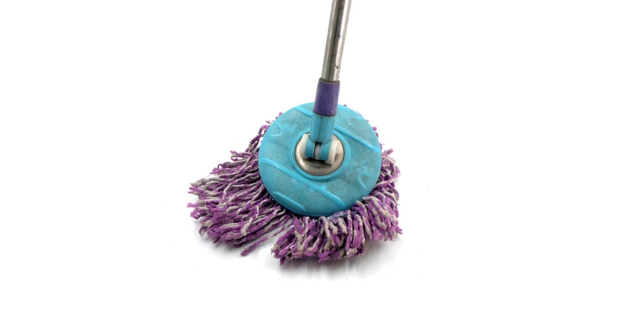 dirty mop on white background