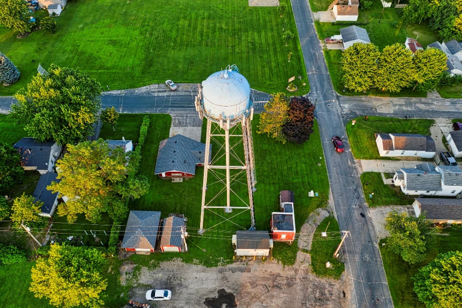 Aerial View Of Water Tank