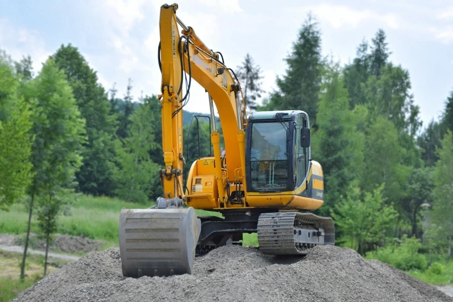 Gelber Bagger