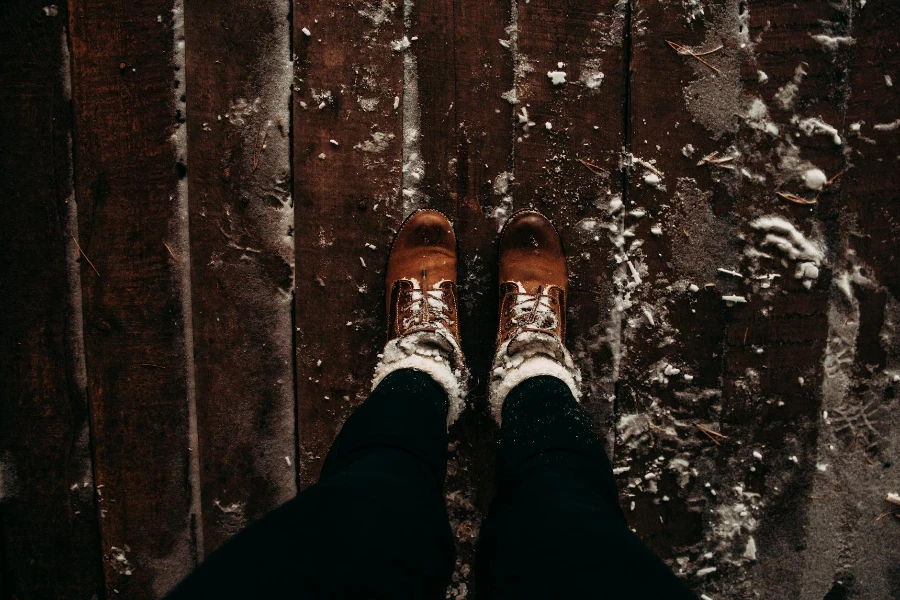 Person Wearing Brown Shoes