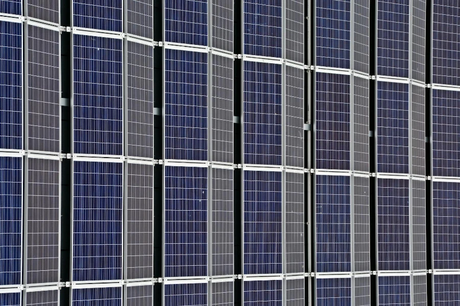 Primer plano del panel solar