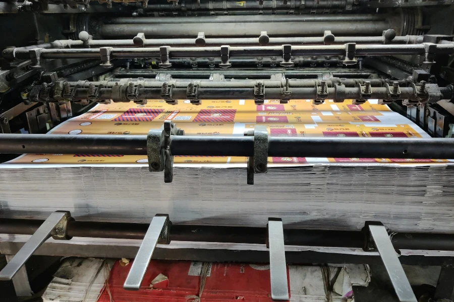 Close-up of a Printing Machine