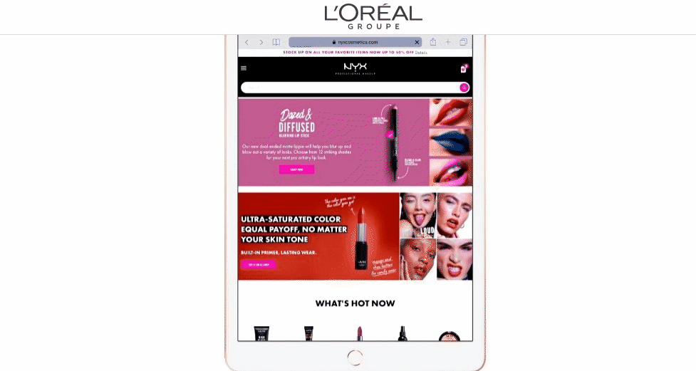 Vídeo de prueba virtual de L'Oreal para el maquillaje NYX