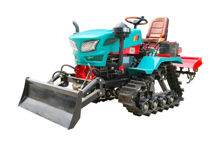 mini ride-on tracked rotary tiller cultivator