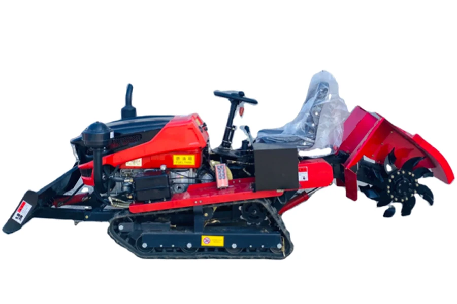 ride-on tracked rotary tiller cultivator