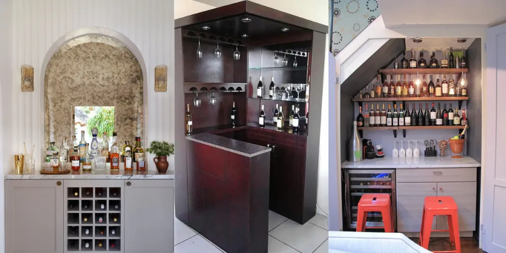 small home bar ideas from corner bar to under the staircase