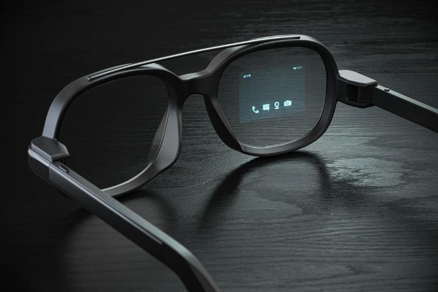 Smart glasses laid on a table