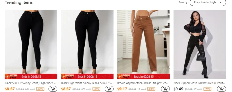 Jeans von Temu zu einem günstigeren Preis