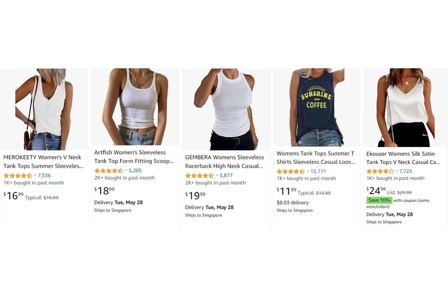 top-selling women’s tank tops