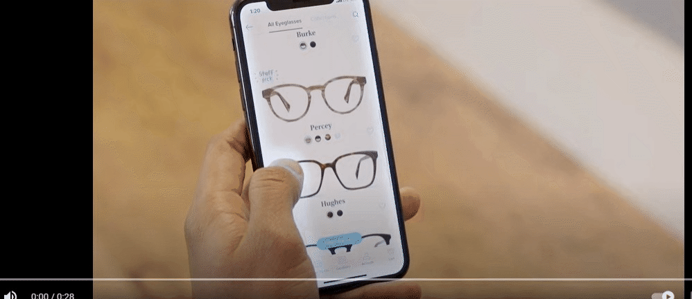 Prueba virtual de Warby Parker