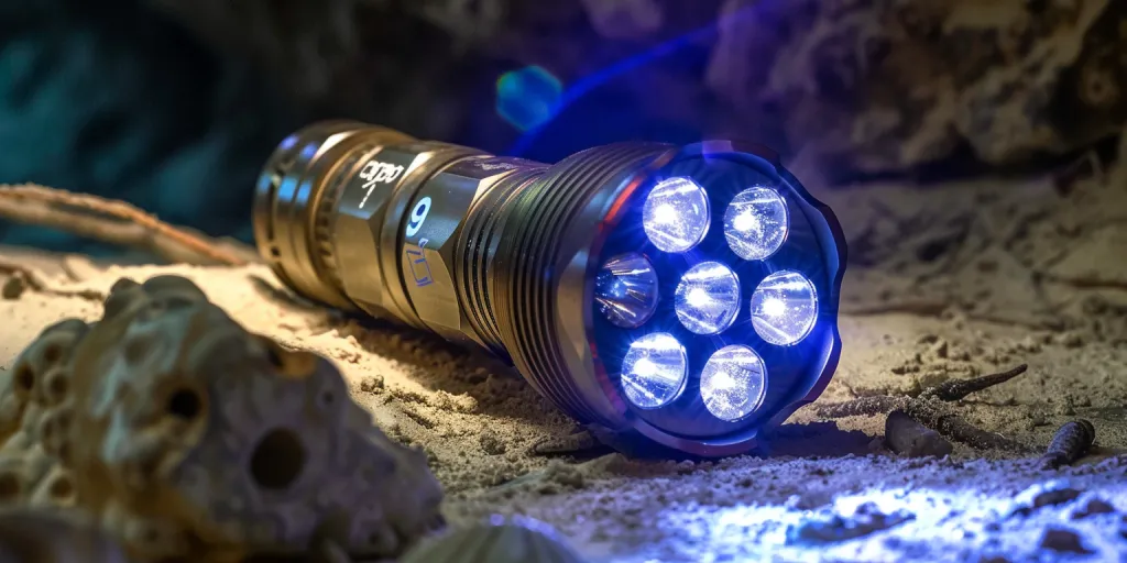 uma lanterna com várias luzes LED