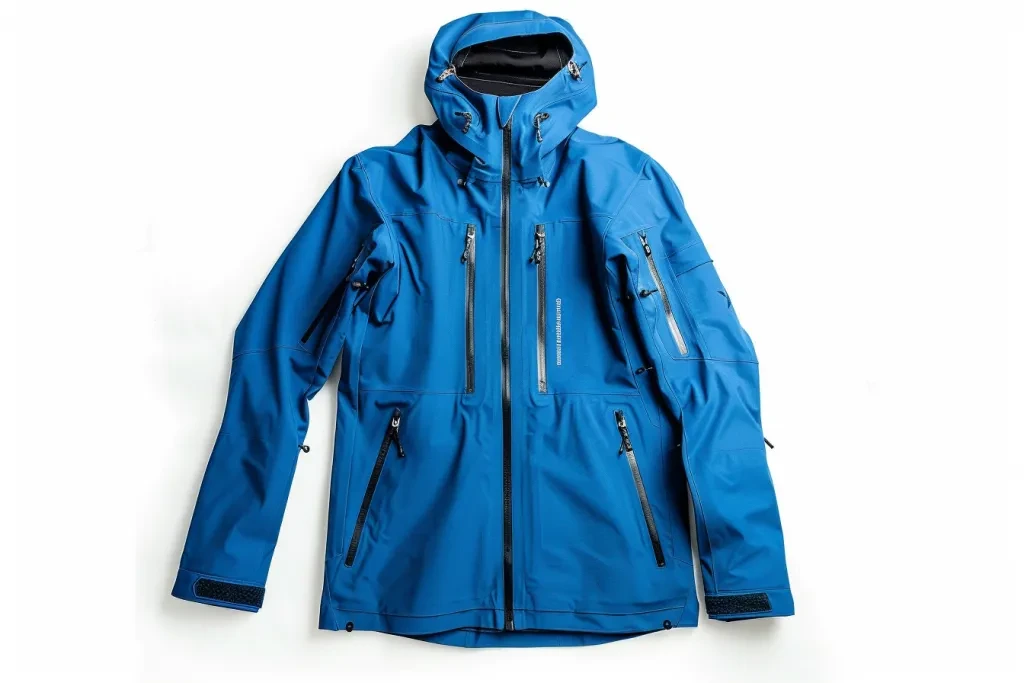 A blue snow jacket