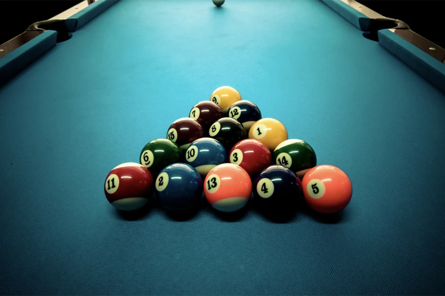 A cue board with balls photographed with proper lighting
