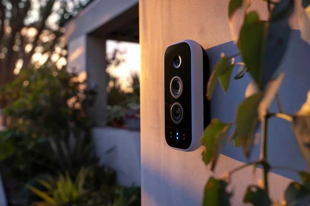 A smart doorbell camera with an alarm and video recording function