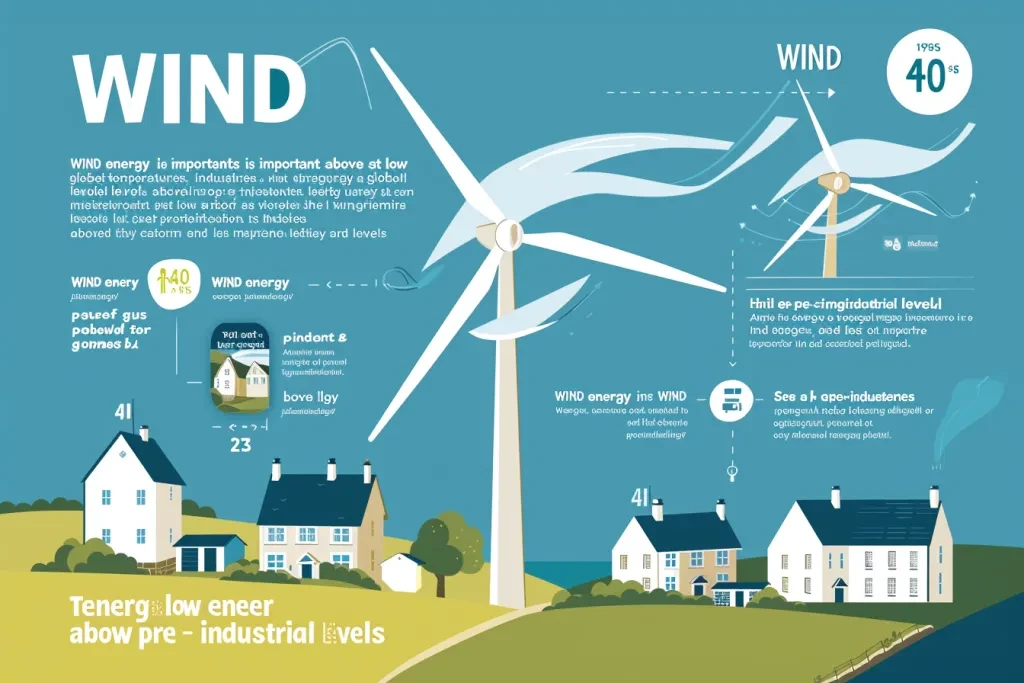 An infographic illustrating wind energy in the UK