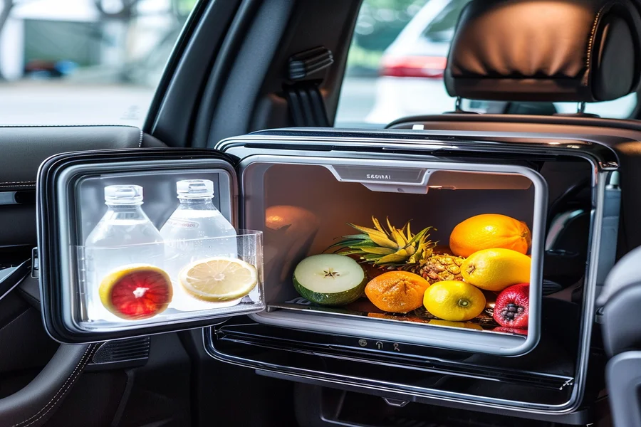 Frutas variadas en el refrigerador