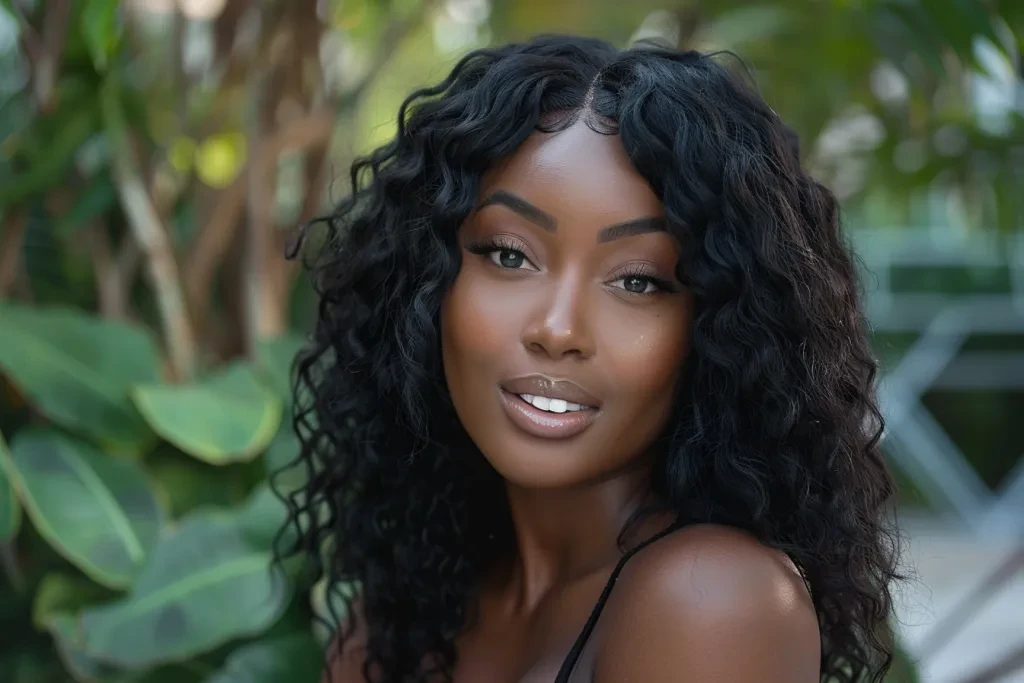 Beautiful black woman with lace front wig