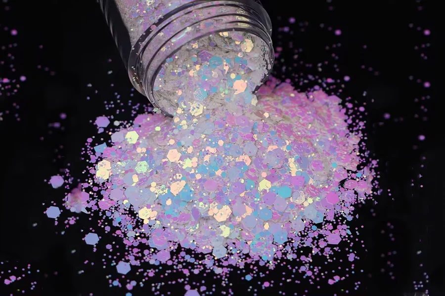 Bulk Wholesale Eco-friendly Opal White Mixed Chunky Glitter Powder