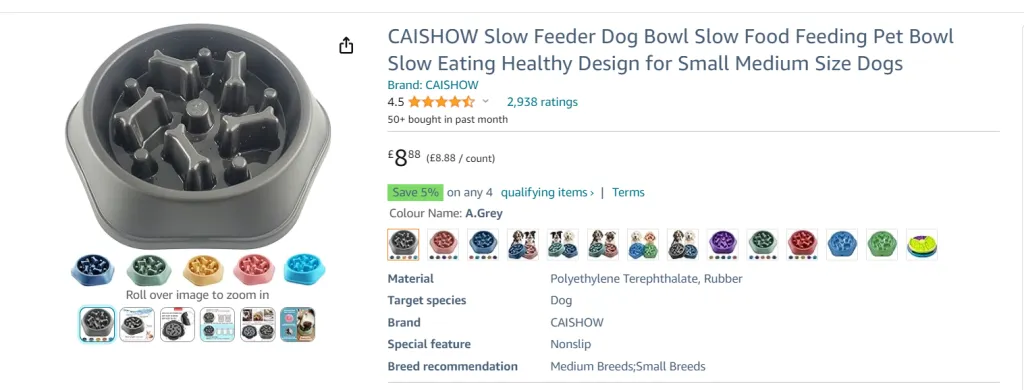 Cuenco para perros de alimentación lenta Caishow