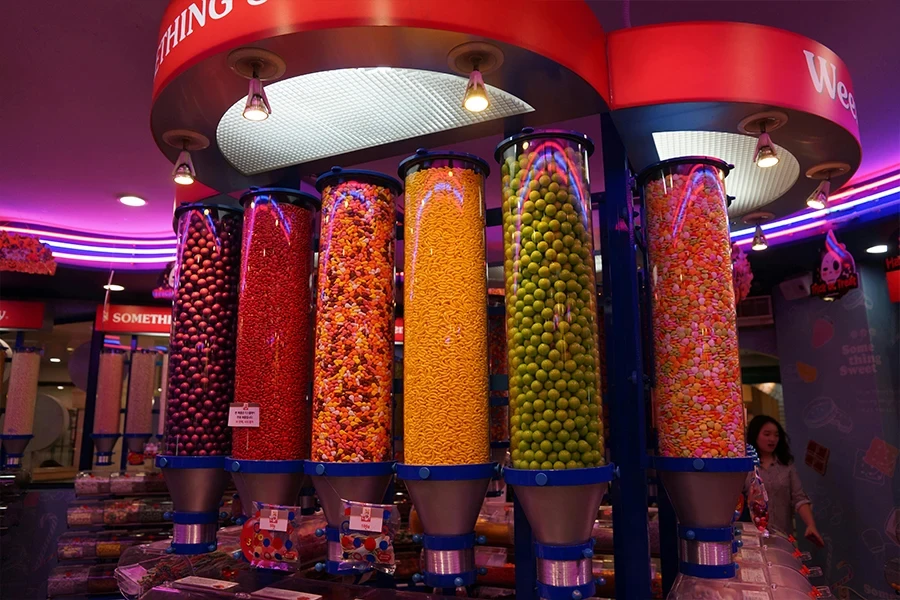 Candy Dispensers in a Store