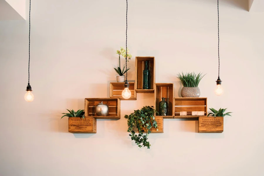 Crates Mounted On Wall 