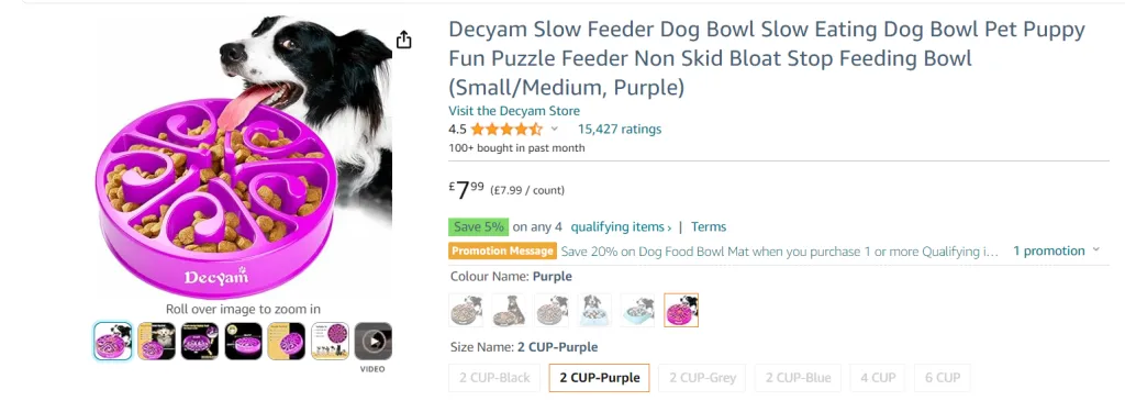 Gamelle pour chien à alimentation lente Decyam