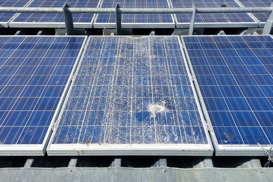 Destroyed solar modules, a case for insurance