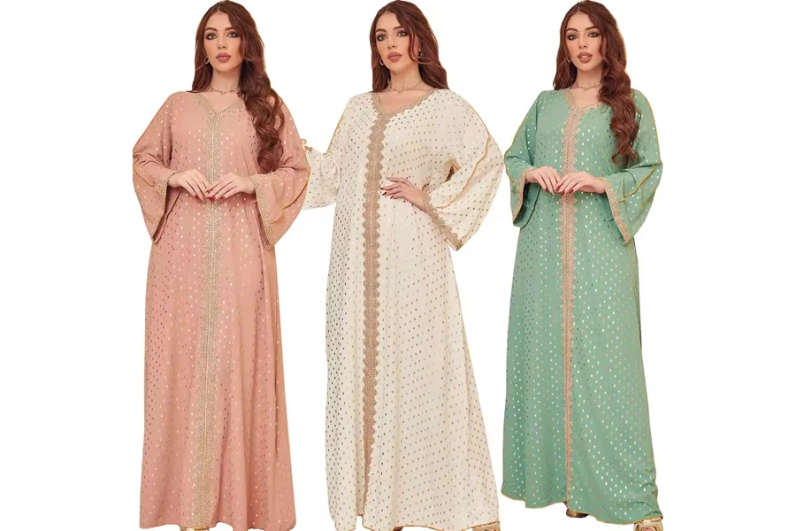 Dubai Arap Orta Doğu İslam Giysileri Kadın Müslüman Abiye Yüksek Kaliteli Abaya Müslüman Uzun Elbiseler