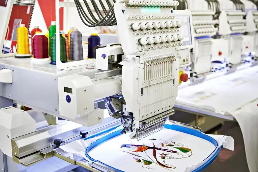 Embroidery industrial machine stock photo