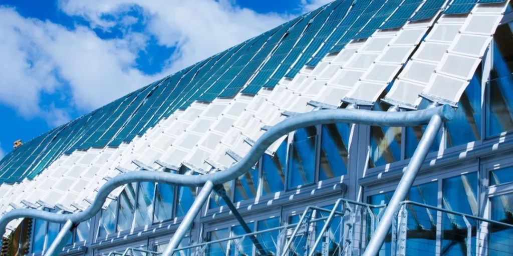 Flexible solar panels installed on a roof