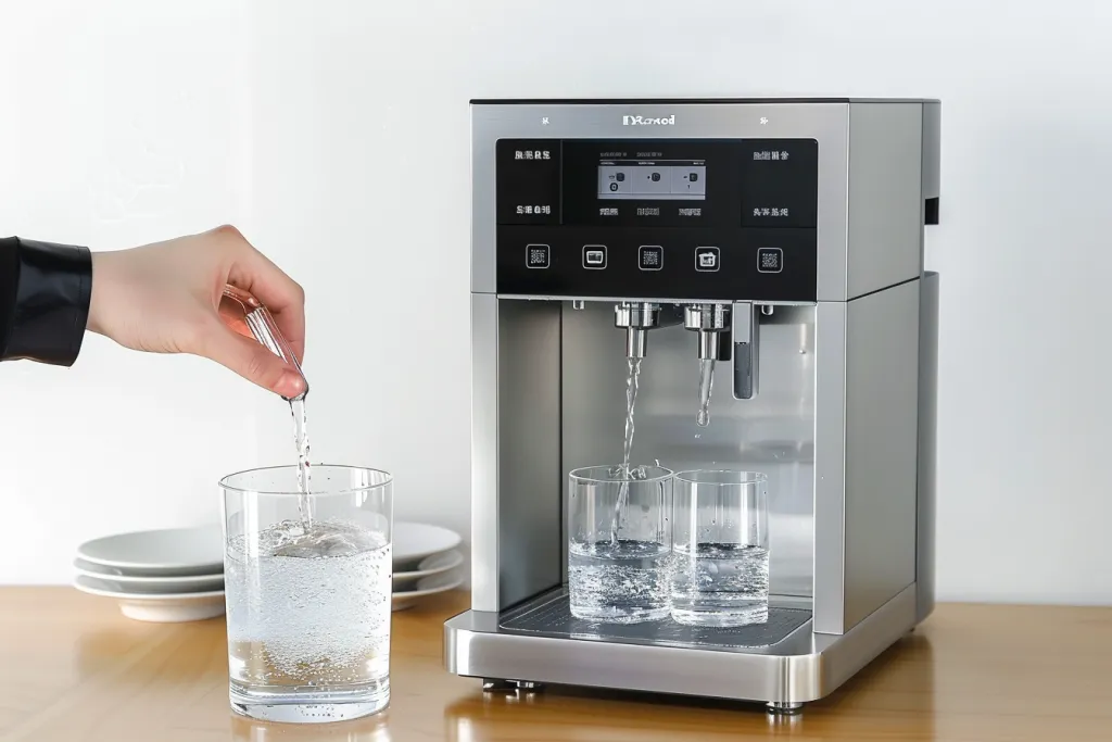 water machine with hand and display