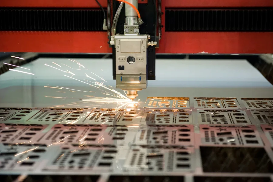 Industrial laser cutter with sparks