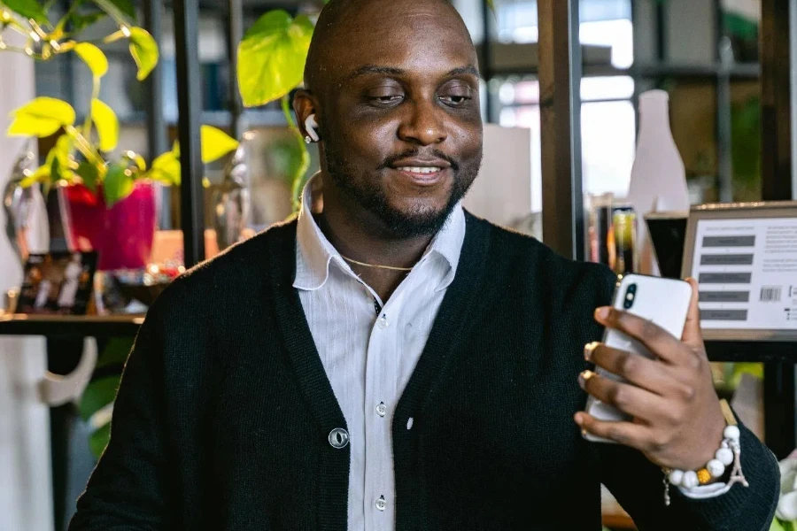 Man Standing Wearing Black Cardigan