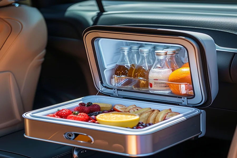 Mini refrigerador congelador que mantiene las frutas frescas