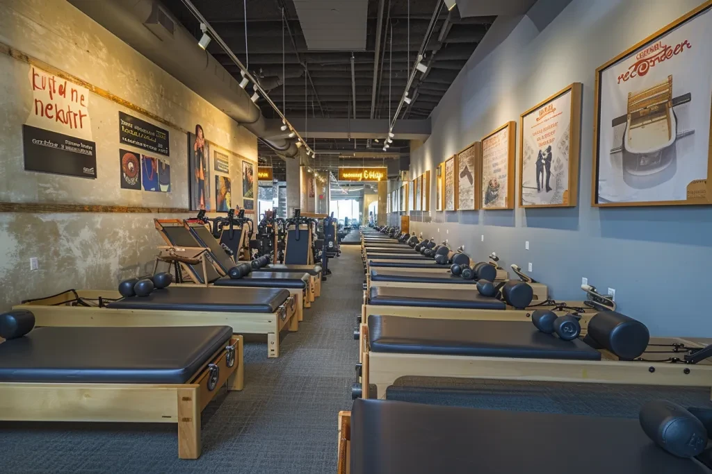 Pilates studio with wall art