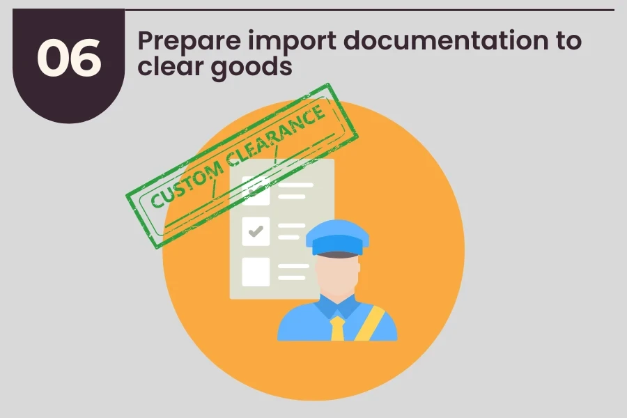 Preparación de documentación de importación para despacho de mercancías.