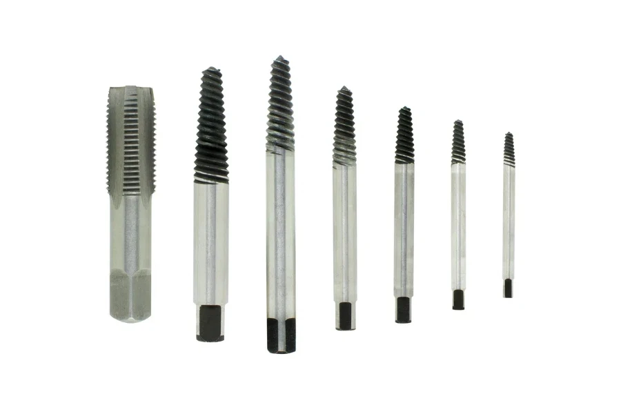 Screw extractor many sizes, Expanding and repairing spiral wires