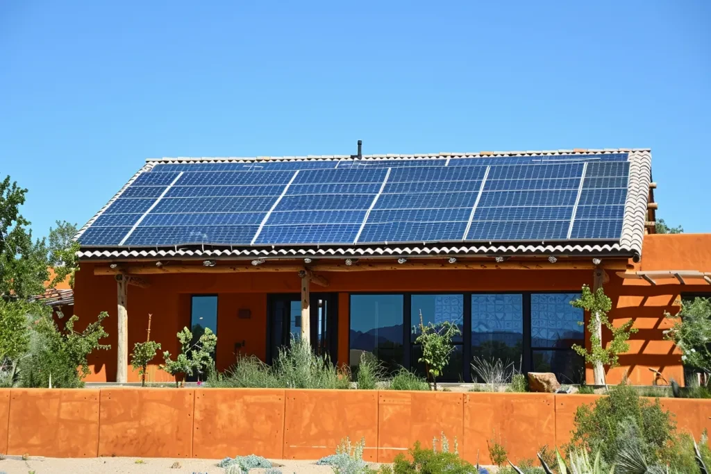 Le toit de la maison est couvert de tuiles d'argile