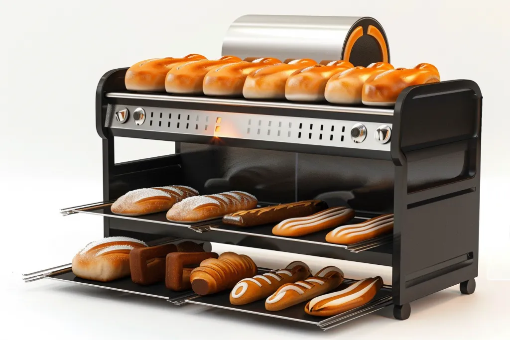 a black and stainless steel mini mix loaf machine