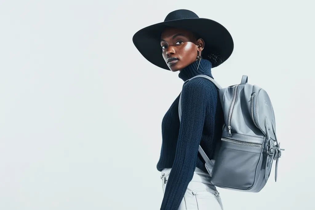 une femme portant un chapeau noir à large bord