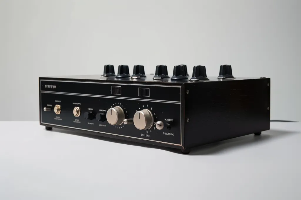 metal power amplifier with two large varying knobs